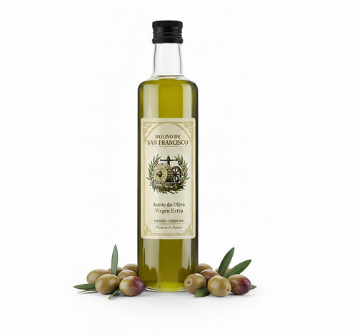 Botella de Aceite de Oliva Virgen Extra 500ml Molino de San Francisco - AOVE de calidad superior de Córdoba
